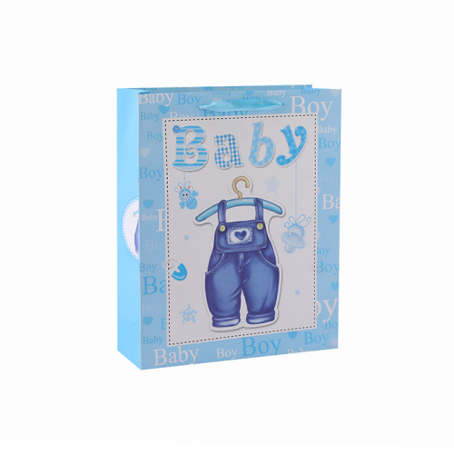 カスタムペーパーギフトバッグダンボールバッグファンシーデザイン4デザインの赤ちゃんのための卸売バッグは、Tongleパッキングで盛り合わせ
