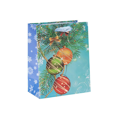 Nueva bolsa de Navidad de papel estilo atractivo en venta con 3 diseños surtidos en embalaje de llave