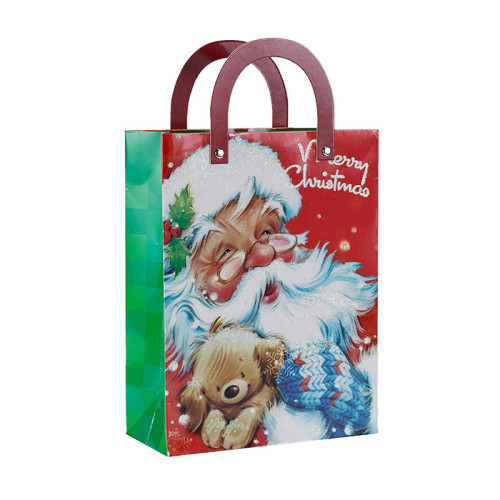 Individuell bedruckte Weihnachtsmann Papier Geschenktüte mit 4 Designs in Tongle Verpackung