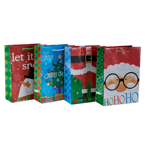 素敵なオフセット印刷クリスマスギフト包装袋は、4つのデザインでは、Tongleパッキングで揃えて