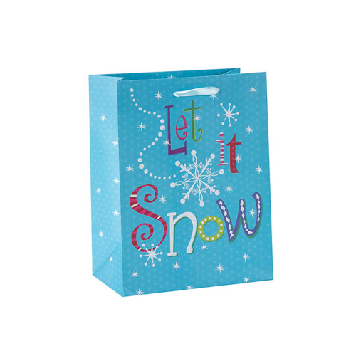 La bolsa de papel de lujo vendedora caliente 2018 del papel de regalo de Navidad de las bolsas de papel del diseño al por mayor con 2 diseños clasificó en embalaje de la llave