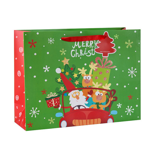 ゴージャスなメリークリスマスペーパーギフトバッグ（4つのデザインはTongle Packingで揃えてあります）