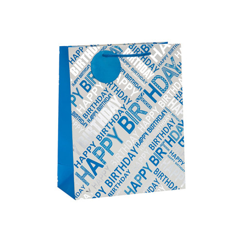 Luxus Heißprägen Geburtstagsgeschenk Papiertüte mit Seil Griff in Tongle Verpackung