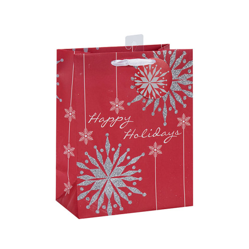 Bolso de compras de papel de la Navidad de la calidad excelente vendedor caliente en venta con 2 diseños clasificados en embalaje de la llave