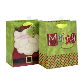 Bestseller Ausgezeichnete Qualität Christmas Bag zum Verkauf mit 2 Designs Assorted in Tongle Verpackung