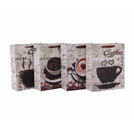 Sac de papier d'emballage de café de haute qualité pour le café avec 4 conceptions assorties dans l'emballage de Tongle