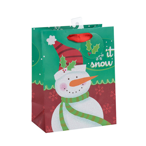 La bolsa más nueva del regalo de la Navidad del papel del diseño de la calidad superior vendedora superior con 4 diseños clasificados en el embalaje de la llave