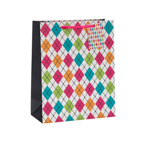 ファッショナブルな抽象的なパターン折り畳み式リボンハンドルギフト紙袋は、Tongleパッキング
