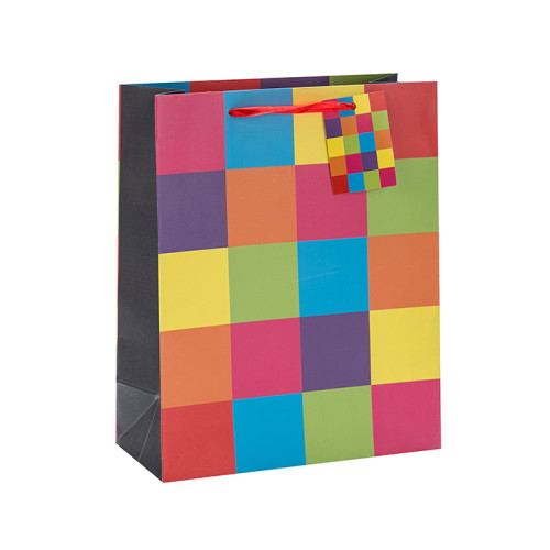 ファッショナブルな抽象的なパターン折り畳み式リボンハンドルギフト紙袋は、Tongleパッキング