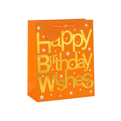 El sellado caliente de lujo feliz cumpleaños desea la bolsa de papel del regalo en el embalaje de la llave