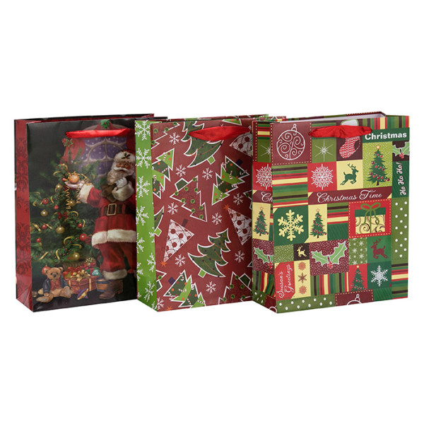 Специальная офсетная печать Матовая бумага для ламинирования Рождественская бумага Подарочные пакеты в упаковке для тоннеля