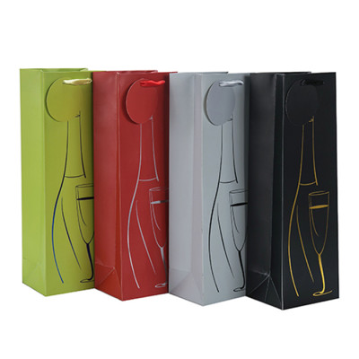 Верхняя мода Привлекательный стиль Печатная бумага Винная сумка для продажи с 4-мя дизайнами в ассортименте Tongle Packing