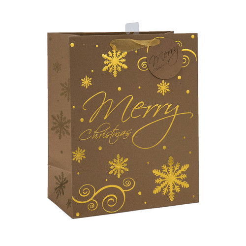 Bolso de Navidad de papel atractivo de la nueva llegada en venta con 2 diseños surtidos en embalaje de la llave