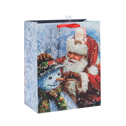 2018 Weihnachten Fancy Design Crafts Printed Papiertüte mit unterschiedlicher Größe mit 3 Designs Assorted in Tongle Verpackung