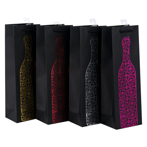 Großhandel Heißprägen Einzelne Flasche Verpackung Wein Papiertüten in Tongle Verpackung