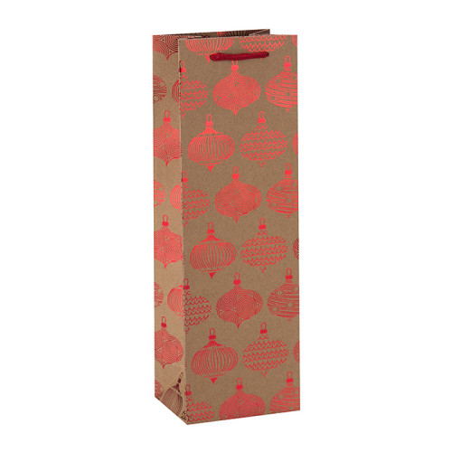 Großhandelsgewohnheits-Größe behandelte elegante Verpacken-einzelne Wein-Flaschen-Kraftpapier-Taschen in der Tongle-Verpackung