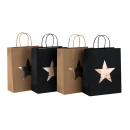 Aufbereitete Gewohnheit druckte Pentagram-Muster-natürliche Kraftpapier-Tasche in der Tongle-Verpackung