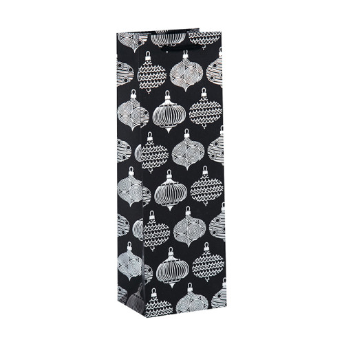 Luxus-Wein-Tasche mit kundengebundener Logo-flacher Unterseite behandelte Papiertüte in der Tongle-Verpackung