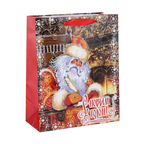 卸売業クリスマスドローストリングギフト紙パッキングバッグのTongleパッキング