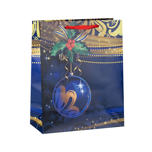 Bolso de alta calidad del embalaje del papel del regalo de la Feliz Navidad con las manijas en el embalaje de la llave