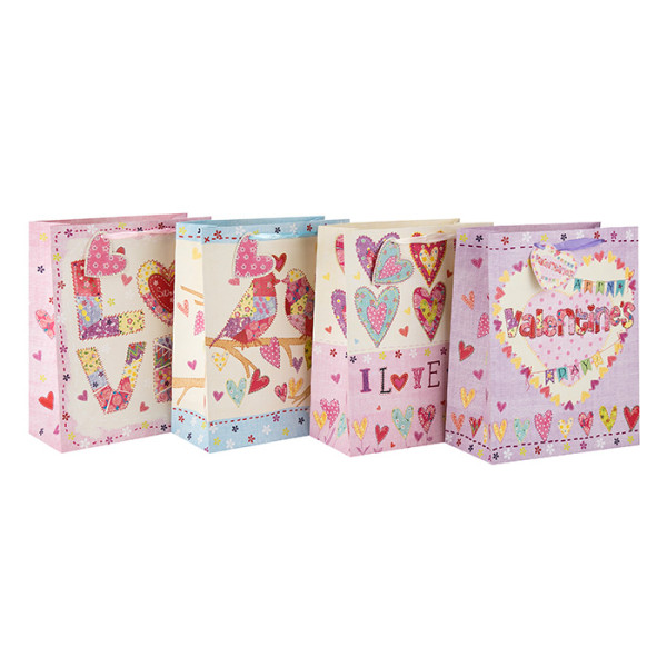 Neue Entwurfs-Liebes-Papiergeschenk-Taschen und -Einkaufstaschen für Valentinstag in der Tongle-Verpackung
