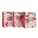 Herz-Art-Valentinstag-Geschenk-Papiertüte mit benutzerdefinierten Logo mit Hang-Tag mit unterschiedlicher Größe mit 3 Designs Assorted in Tongle-Verpackung