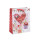 Bolsa de papel de regalo de San Valentín estilo corazón con logotipo personalizado con etiqueta colgante con diferentes tamaños con 3 diseños surtidos en embalaje de llave