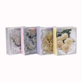 Benutzerdefinierte gedruckt Blumenmuster verschiedene Größen Papier Geschenktüte mit 4 Designs in Tongle Verpackung sortiert