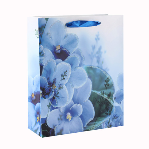 高品質の花様々なサイズTongle Packingに盛り込まれた4つのデザインのキラキラリボンハンドルペーパーギフトバッグ