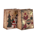 Fabrik Preis Umweltfreundliche Durable Custom Size Papiertüte mit unterschiedlicher Größe mit 2 Designs Assorted in Tongle Verpackung