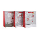 Qualitäts-kundenspezifische Größen-Farbdruck-Geschenk-Papier-Weihnachtstasche mit unterschiedlicher Größe mit 3 Auslegungen sortierte in der Tongle-Verpackung