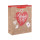 Sacs de cadeau de papier de nouvelle conception de haute qualité de conception de Saint-Valentin avec 4 conceptions assorties dans l'emballage de Tongle