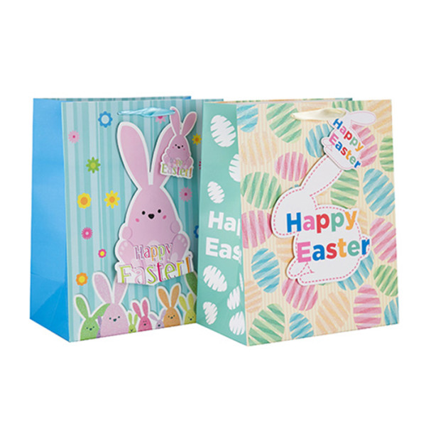 Bolso de papel reciclado reciclado material respetuoso del medio ambiente del precio de fábrica con diverso tamaño con 2 diseños clasificados en embalaje de la llave