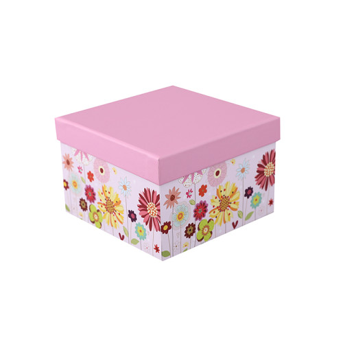 Custom floral pattern landscape square paper gift boxes with 3 pcs per set in Tongle Packing
