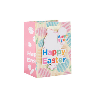 Custom Blue Fantastic Pattern Wholesale Unique Design Paper Bag  with 2 Designs Assorted in Tongle Packing