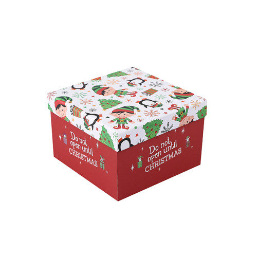 Custom Christmas gift pack square paper gift boxes with 3 pcs per set in Tongle Packing