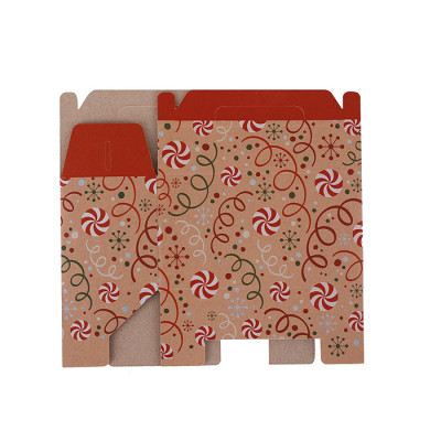 300gsm Brown Kraft Paper made DIY folding boxes with 4c Printing and White Ink Printing With PVC Window