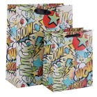 KA-BOOM SMACK WOW Paper Carrier Bags Fancy Gift Bags With Round Hangtag In TONGLE PACKING