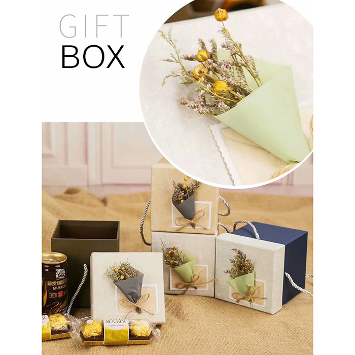 paper gift box with draw string handles