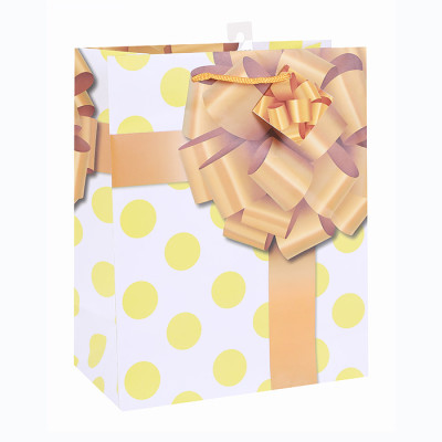Everyday White Card Paper Custom Big Bow Paper Bag