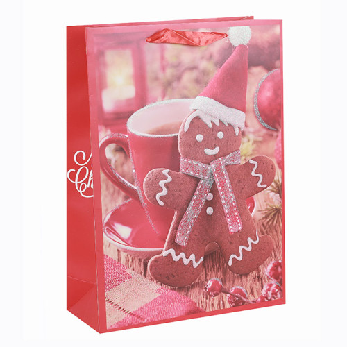 Frohe Weihnachten-Papiertüte Bester Verkaufs-Foto-Druck Frohe Feiertage Papiergeschenkbeutel Papiereinkaufstaschen Papiertragetaschen mit dem Glitter sortiert in der Tongle Verpackung
