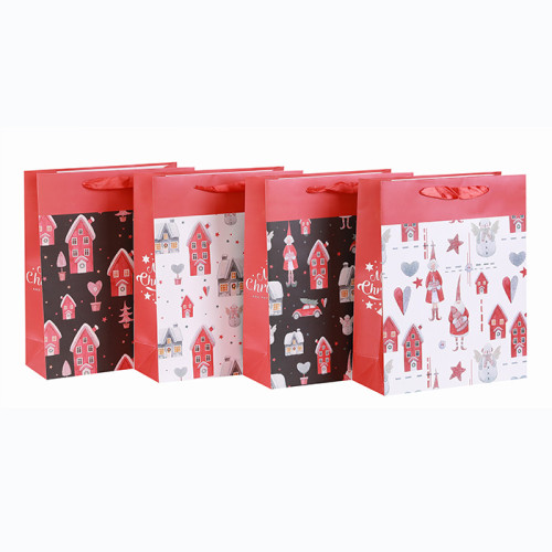 Merry Christmas customPaper Bags With Glitter