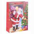 High Quality Best Sale Santa Claus Xmas Festival Gift Bag Merry Christmas Paper Bag With 3D  In Tongle Packing