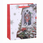 Best Sale Nice Printing Decorative Gift Packing paper Xmas Festival Gift Paper Merry Christmas Bag With Glitter  In Tongle Packing
