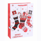 Eco-Friendly Nice Printing Decorative Gift Packing Paper Merry Christmas Bag In Tongle Packing