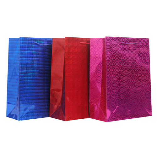 Paper Bag Floor Unique Design Holographic Paper Gift Bags Paper Shopping Bags Paper Carrier Bags Assorted In Tongle Packing