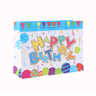 Custom Design Logo Fancy Style Birthday Paper Gift Bag with 4 Designs Assorted in Tongle Packing