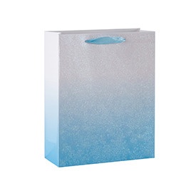 Glittering Gradient Color Paper Gift bags with Glitter