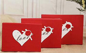 Valentine's Day Red Square Paper Gift Boxes