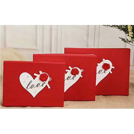 Valentine's Day Red Square Paper Gift Boxes